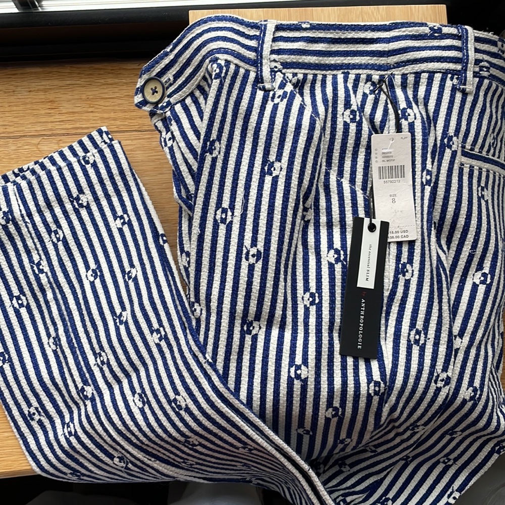 Anthropologie the essential slim striped pants